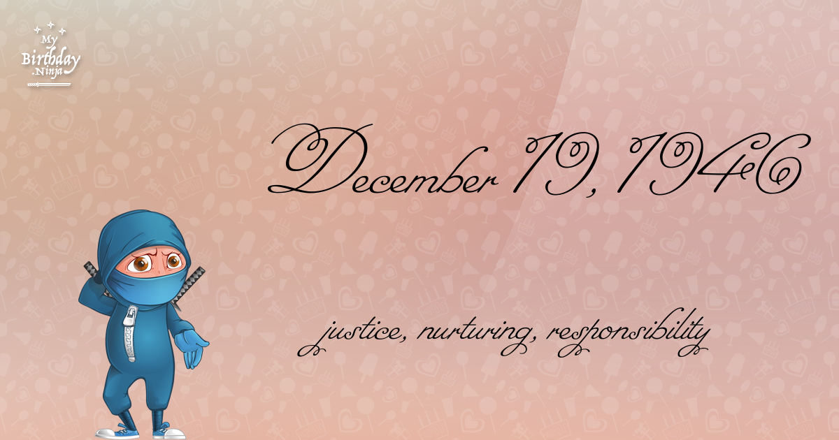 December 19, 1946 Birthday Ninja Poster