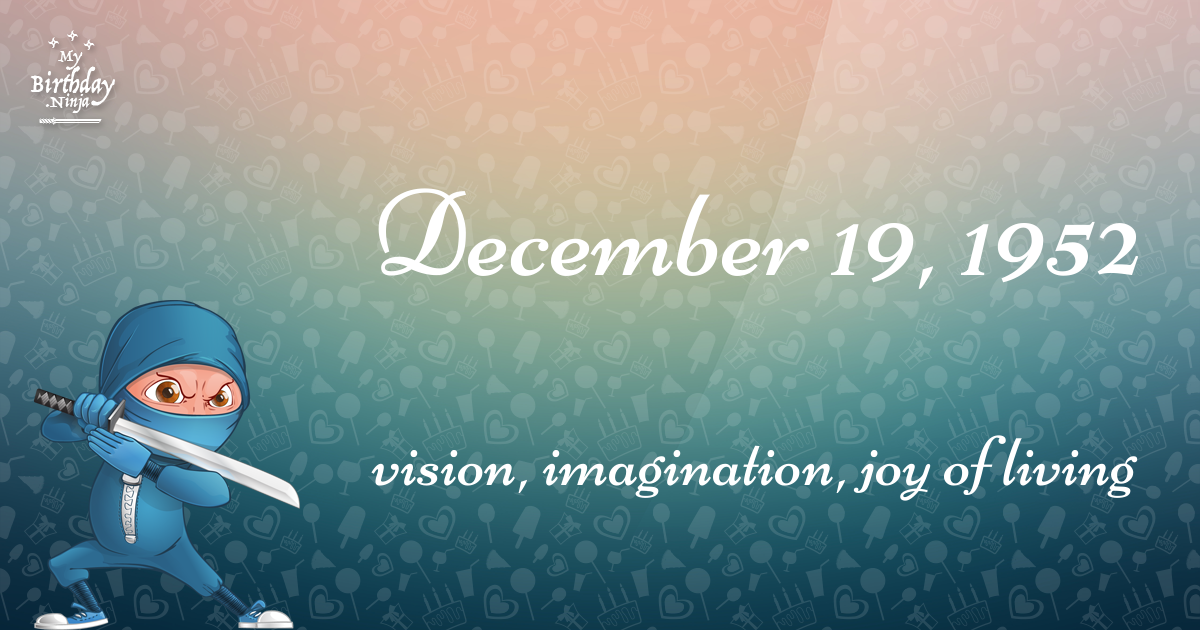 December 19, 1952 Birthday Ninja Poster