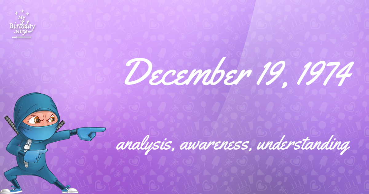 December 19, 1974 Birthday Ninja Poster