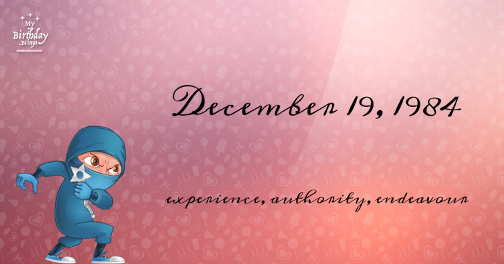 December 19, 1984 Birthday Ninja