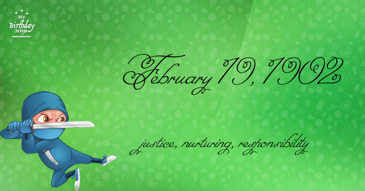 February 19, 1902 Birthday Ninja