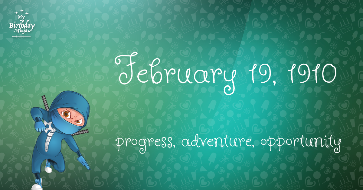 February 19, 1910 Birthday Ninja Poster