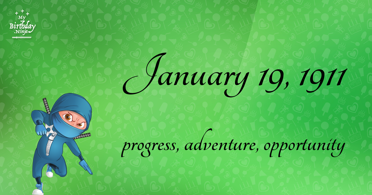January 19, 1911 Birthday Ninja Poster