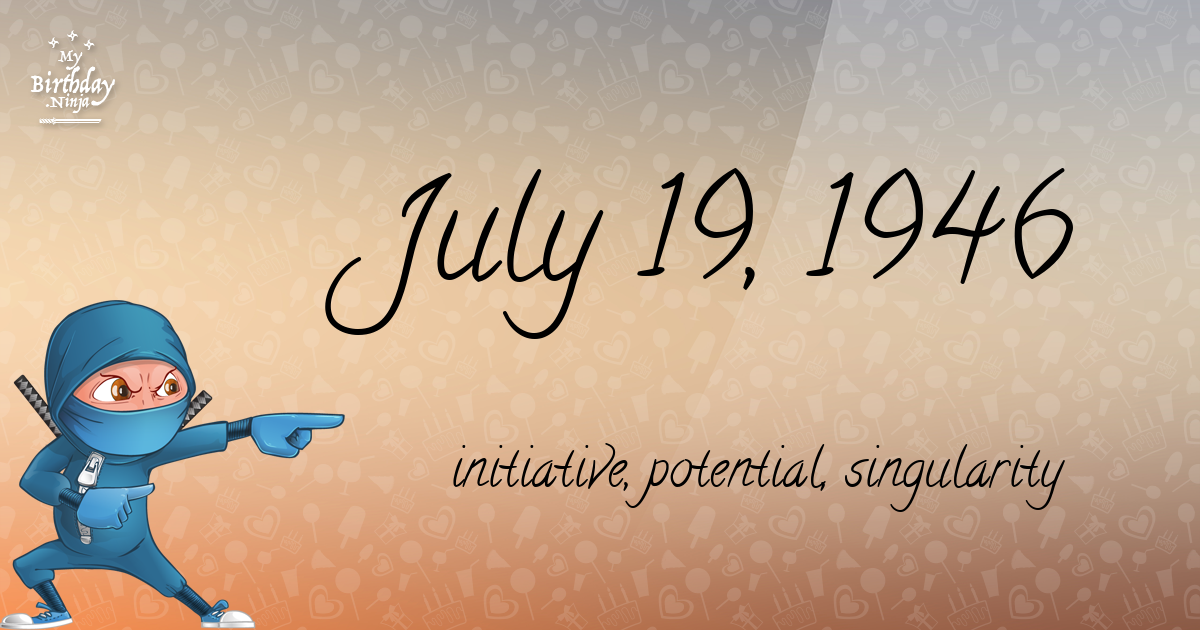 July 19, 1946 Birthday Ninja Poster