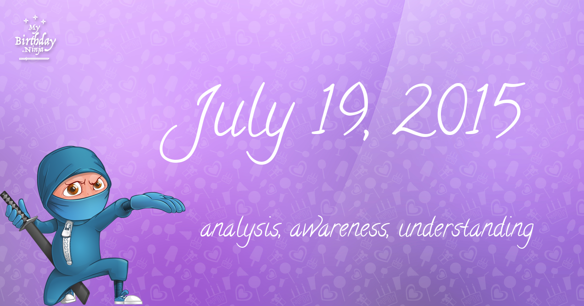 July 19, 2015 Birthday Ninja Poster