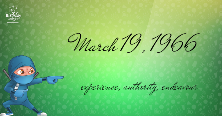 March 19, 1966 Birthday Ninja