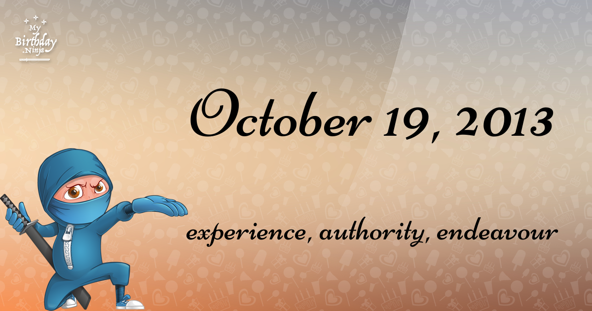 October 19, 2013 Birthday Ninja Poster