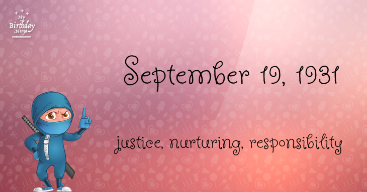 September 19, 1931 Birthday Ninja