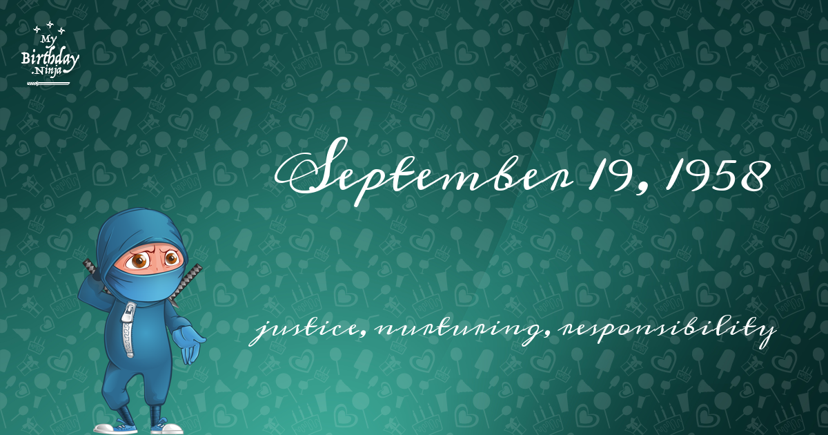 September 19, 1958 Birthday Ninja Poster