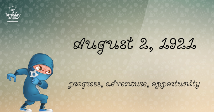 August 2, 1921 Birthday Ninja