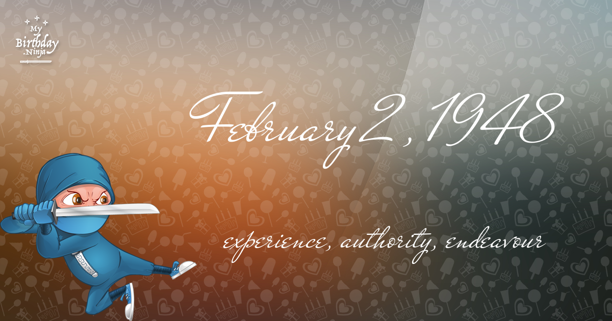 February 2, 1948 Birthday Ninja Poster