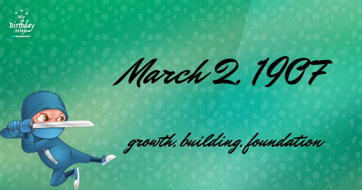 March 2, 1907 Birthday Ninja
