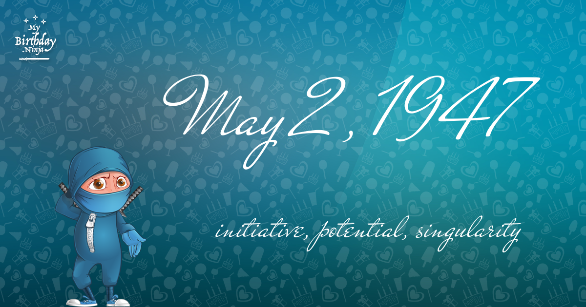 May 2, 1947 Birthday Ninja Poster