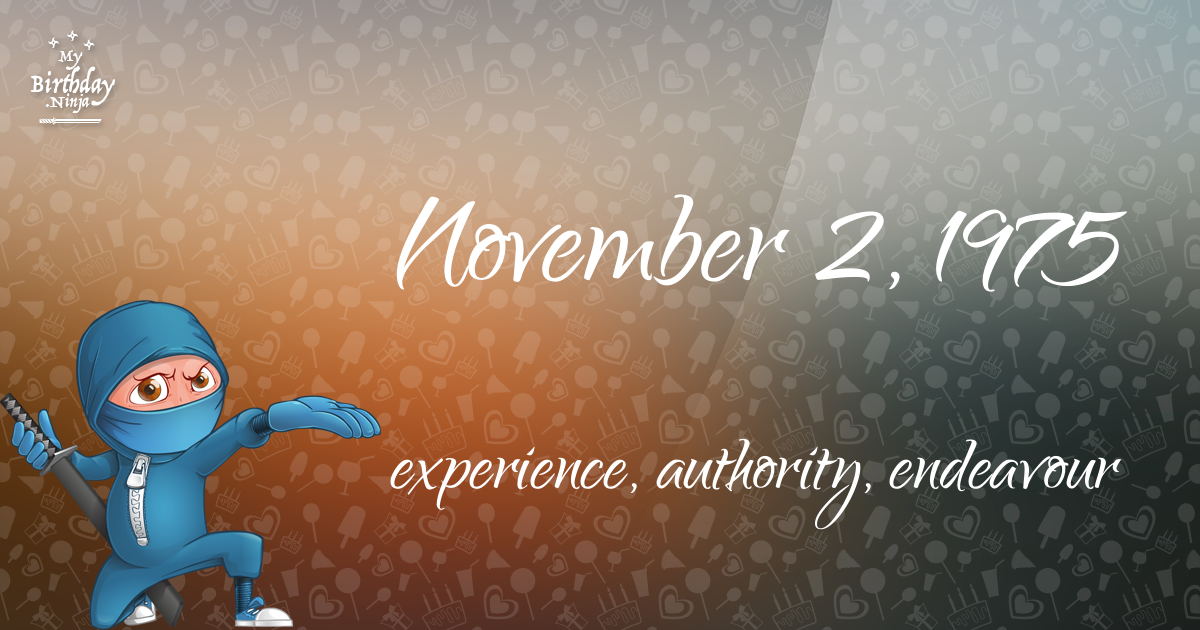November 2, 1975 Birthday Ninja Poster