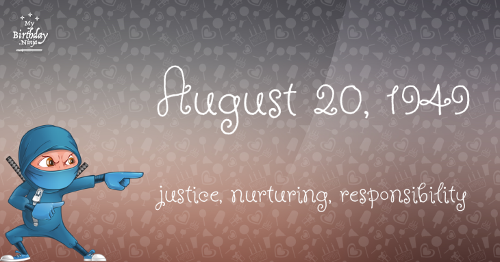 August 20, 1949 Birthday Ninja