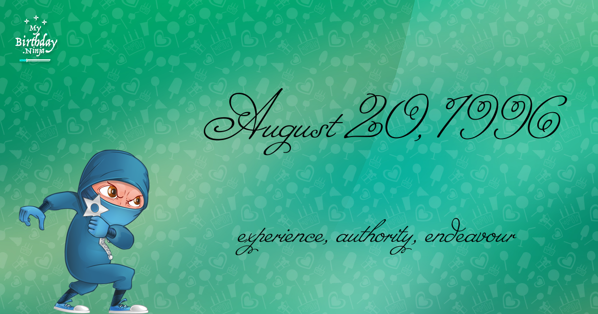 August 20, 1996 Birthday Ninja Poster
