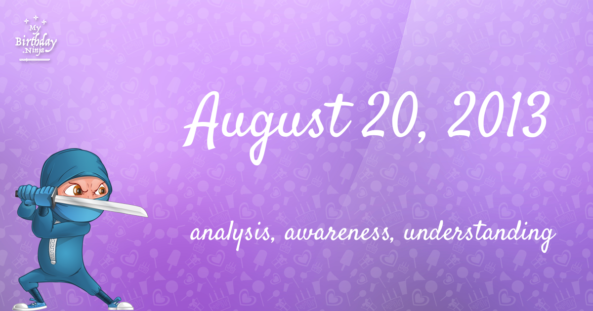 August 20, 2013 Birthday Ninja Poster