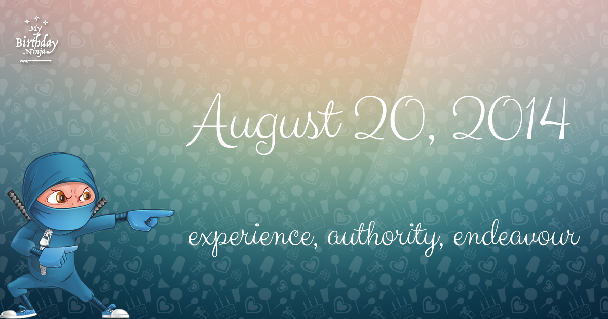 August 20, 2014 Birthday Ninja Poster