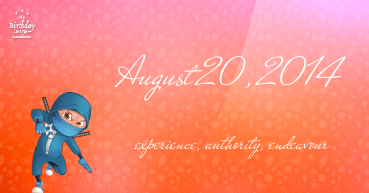 August 20, 2014 Birthday Ninja