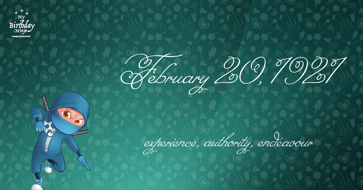 February 20, 1921 Birthday Ninja Poster