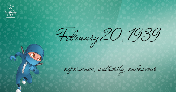 February 20, 1939 Birthday Ninja