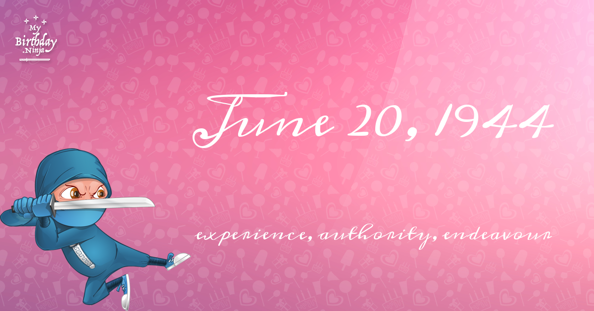 June 20, 1944 Birthday Ninja Poster