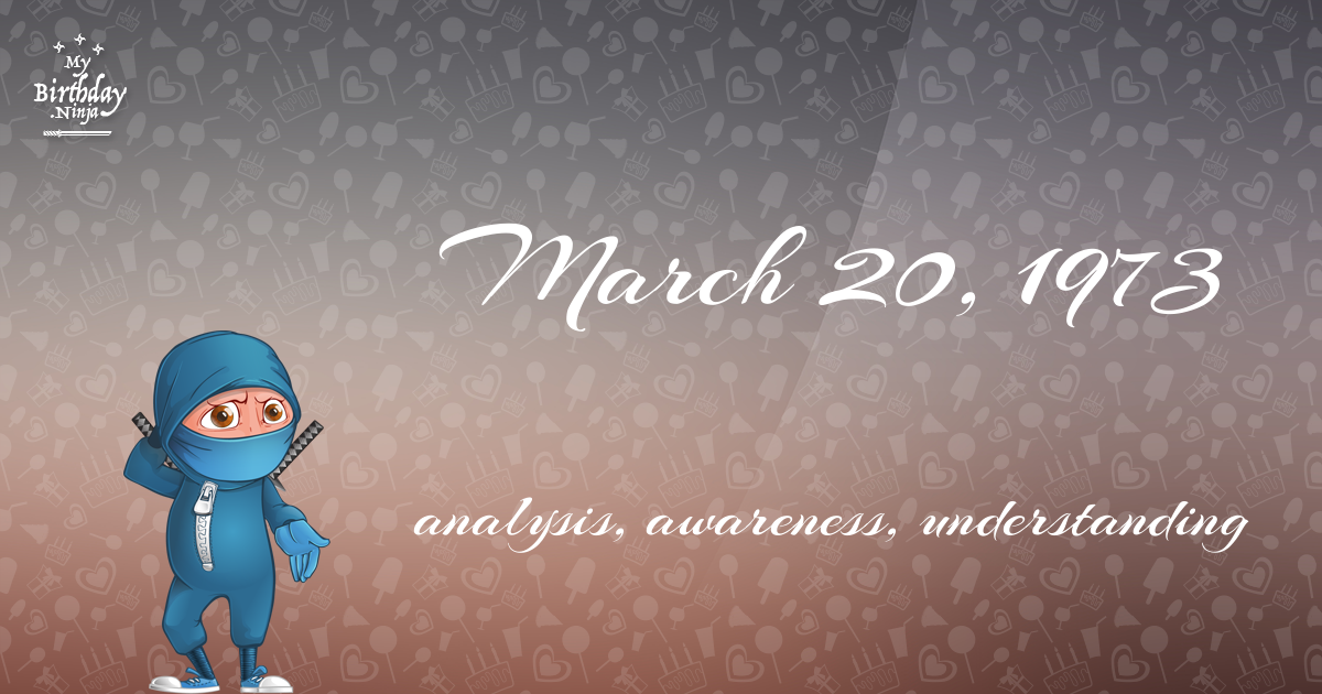 March 20, 1973 Birthday Ninja Poster