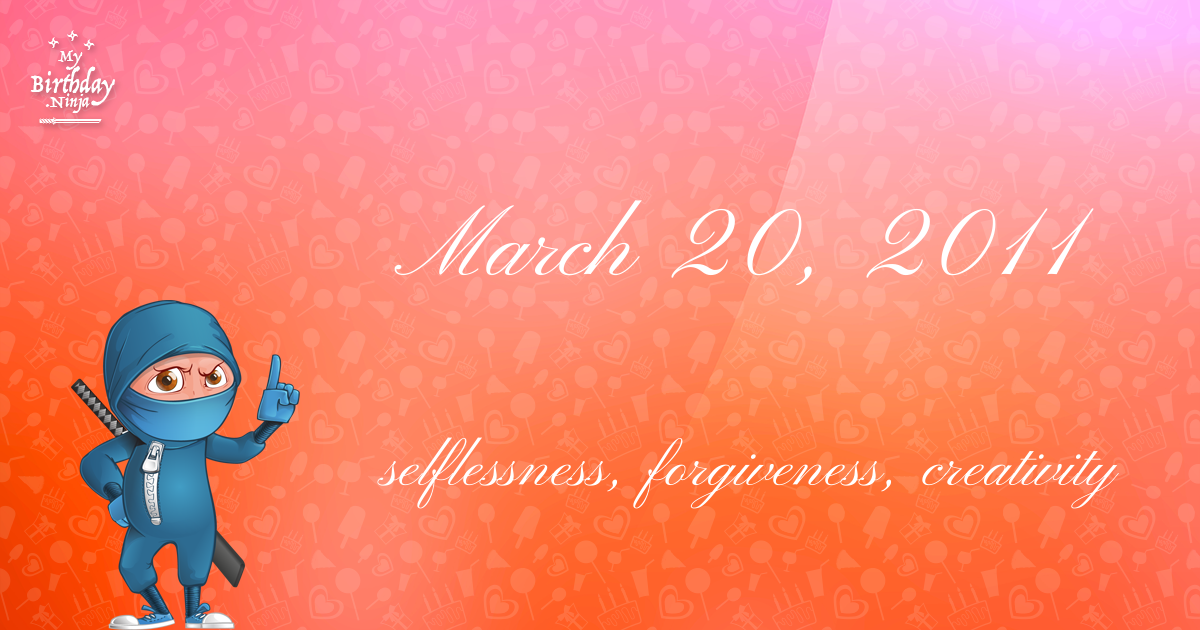 March 20, 2011 Birthday Ninja Poster