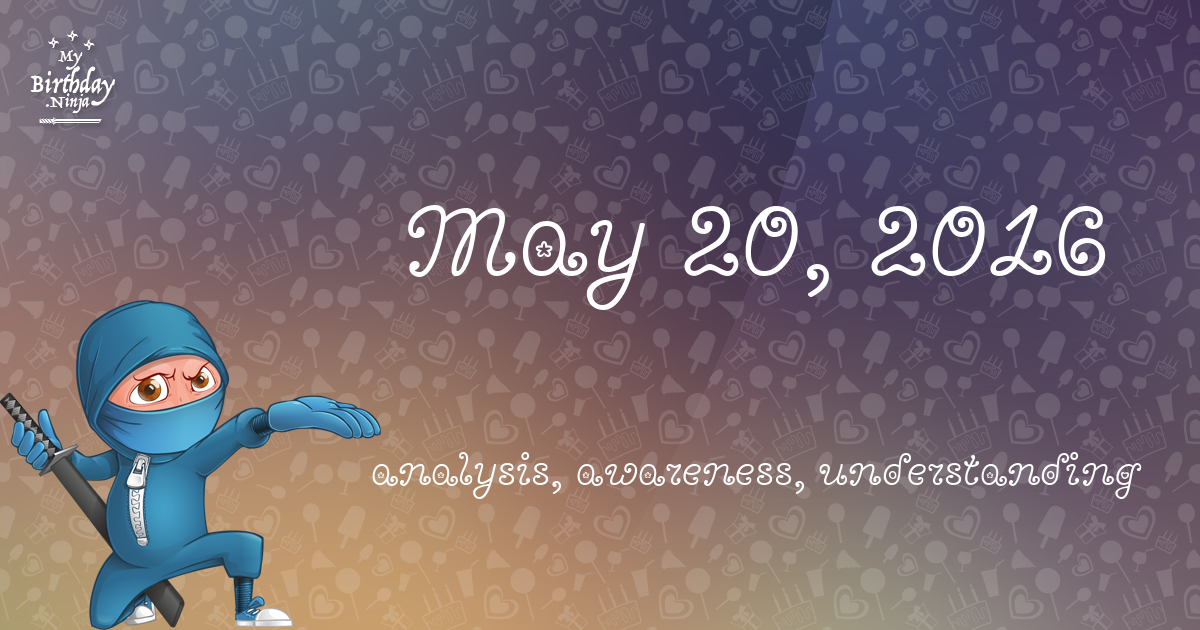 May 20, 2016 Birthday Ninja Poster