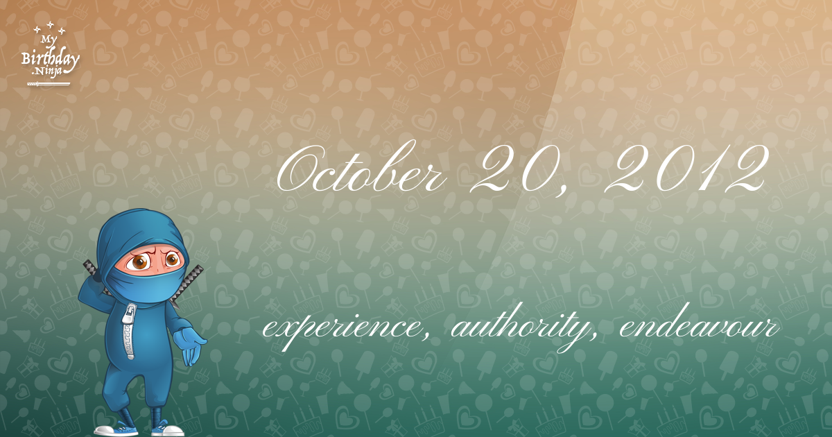 October 20, 2012 Birthday Ninja Poster