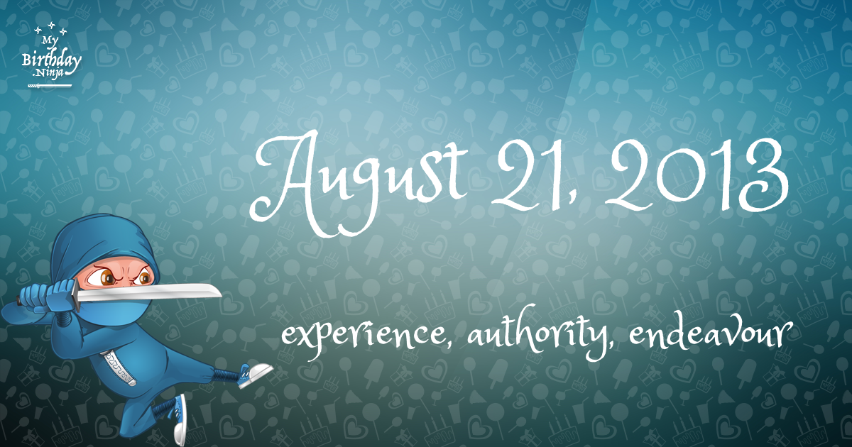 August 21, 2013 Birthday Ninja Poster