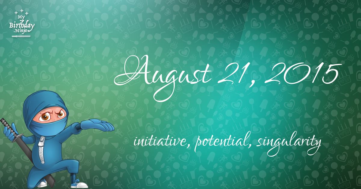August 21, 2015 Birthday Ninja Poster