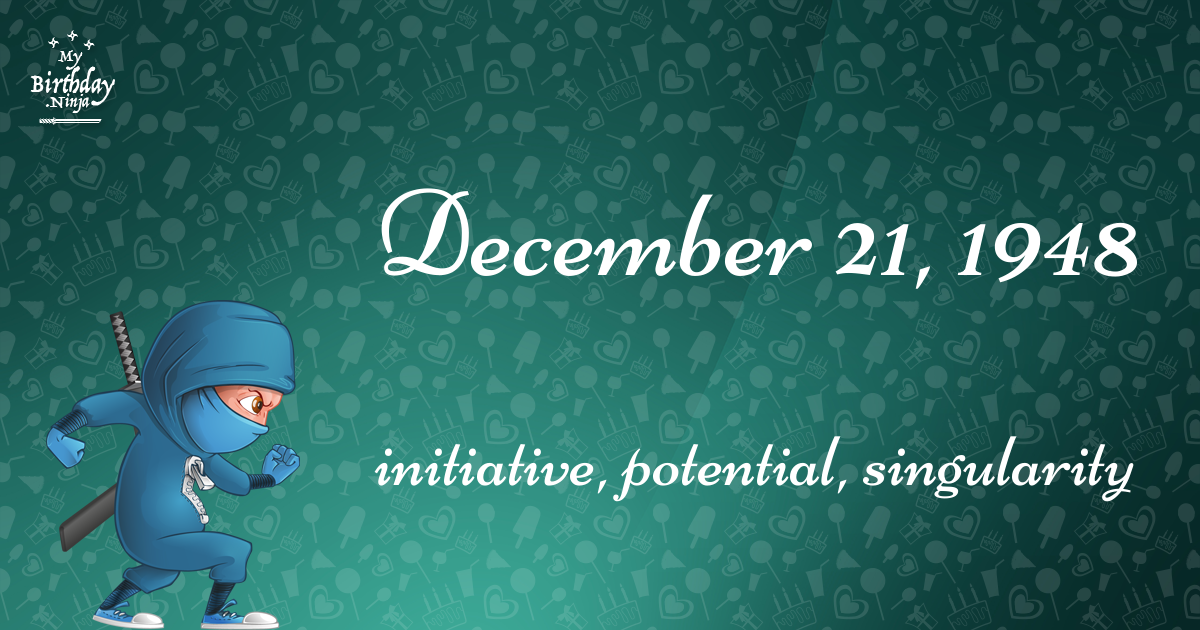 December 21, 1948 Birthday Ninja Poster