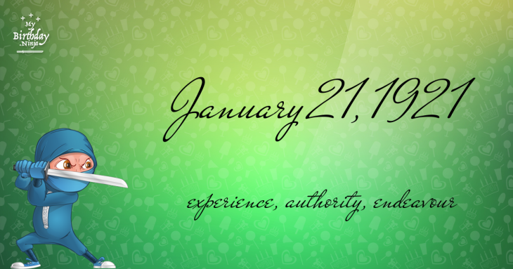 January 21, 1921 Birthday Ninja