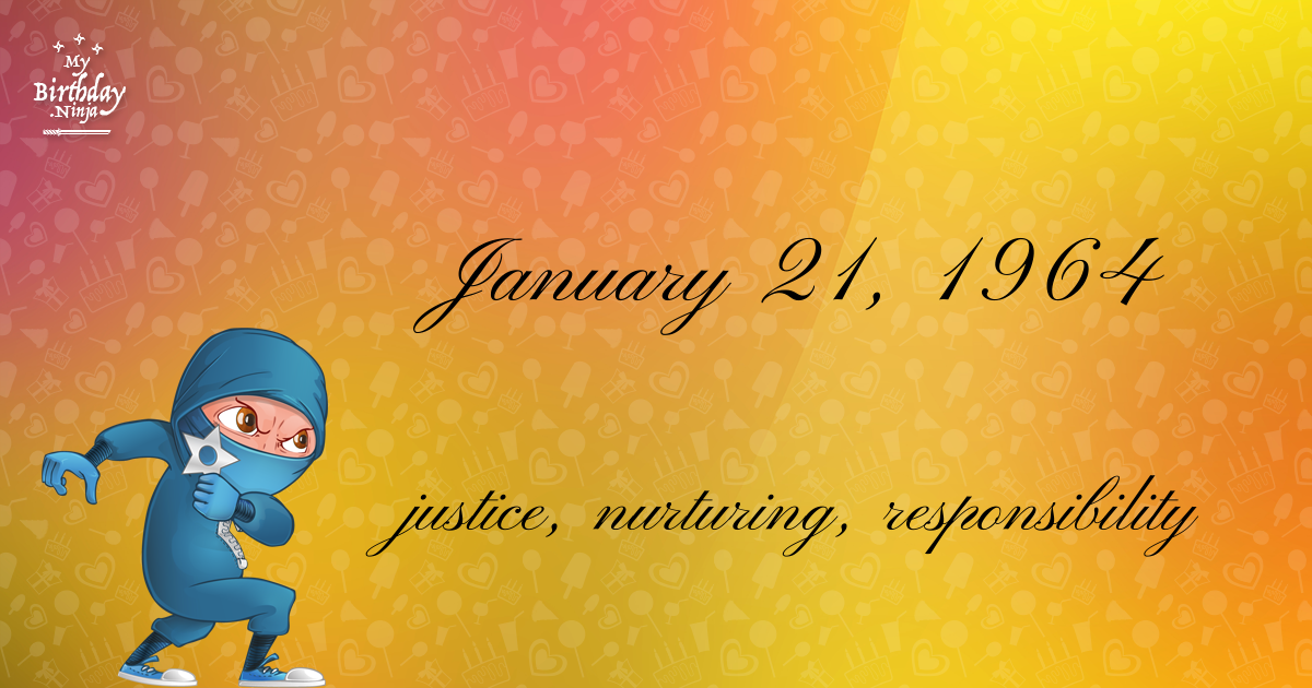 January 21, 1964 Birthday Ninja Poster
