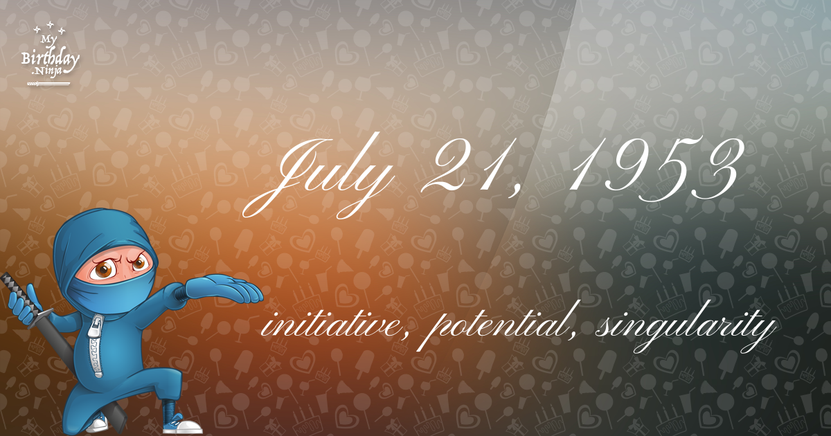 July 21, 1953 Birthday Ninja Poster