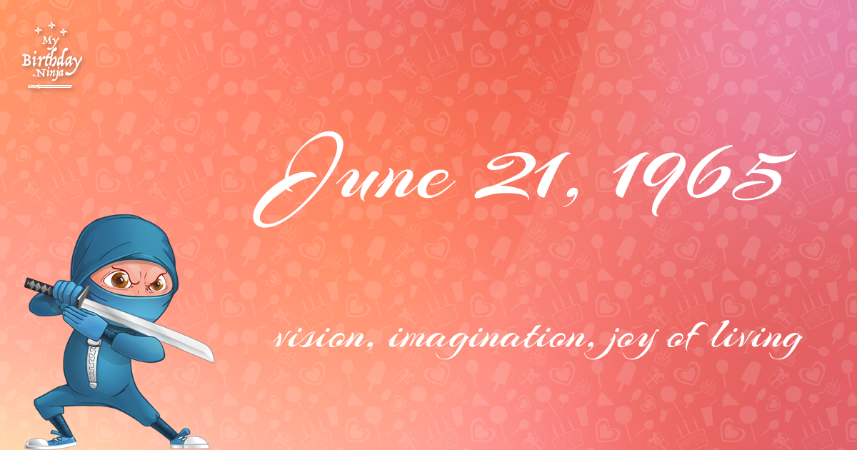 June 21, 1965 Birthday Ninja Poster