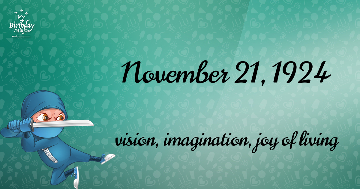 November 21, 1924 Birthday Ninja Poster