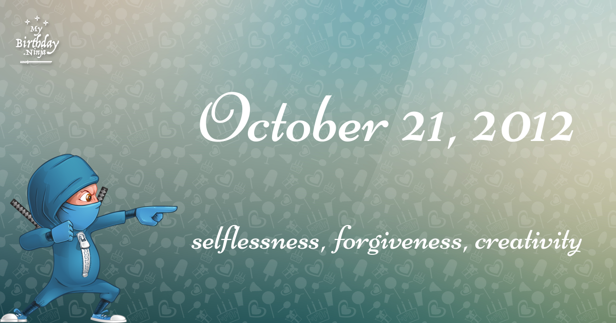 October 21, 2012 Birthday Ninja Poster