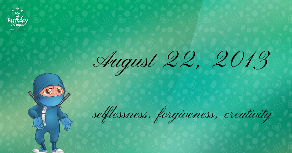 August 22, 2013 Birthday Ninja Poster