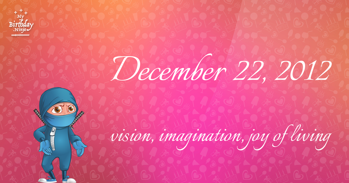 December 22, 2012 Birthday Ninja Poster