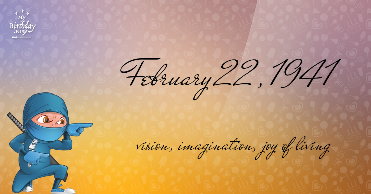 February 22, 1941 Birthday Ninja Poster