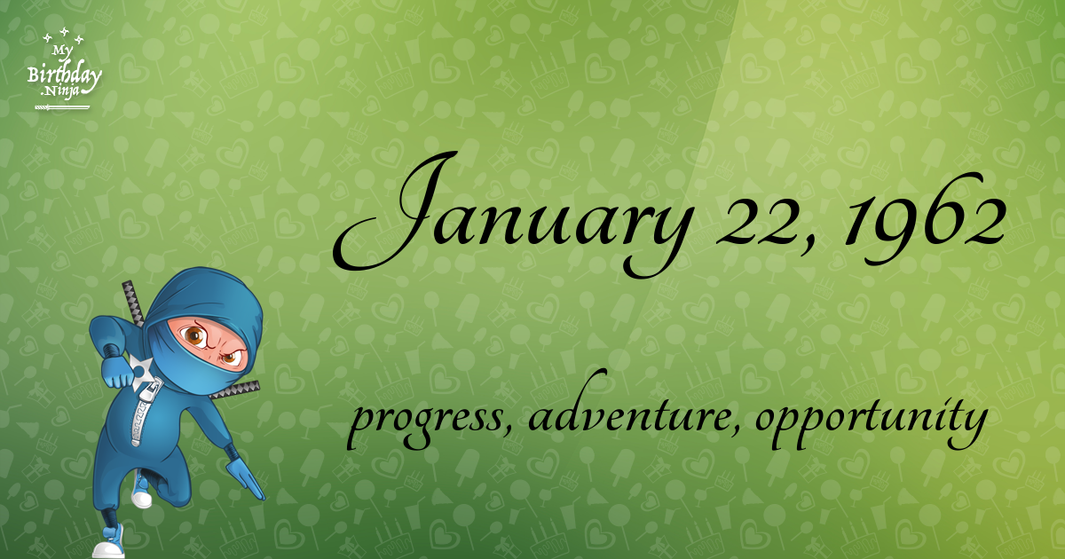 January 22, 1962 Birthday Ninja Poster