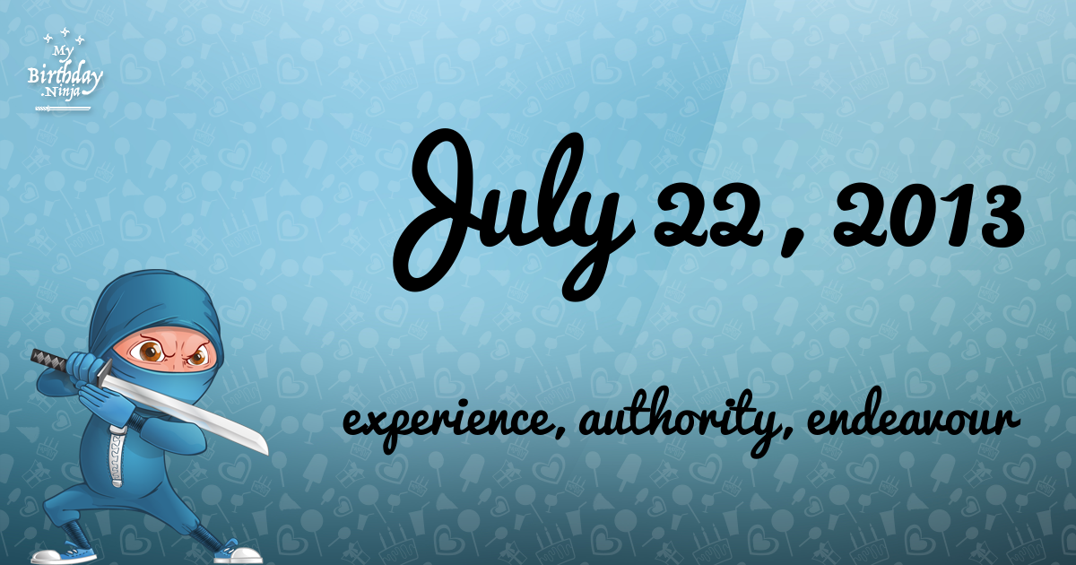 July 22, 2013 Birthday Ninja Poster