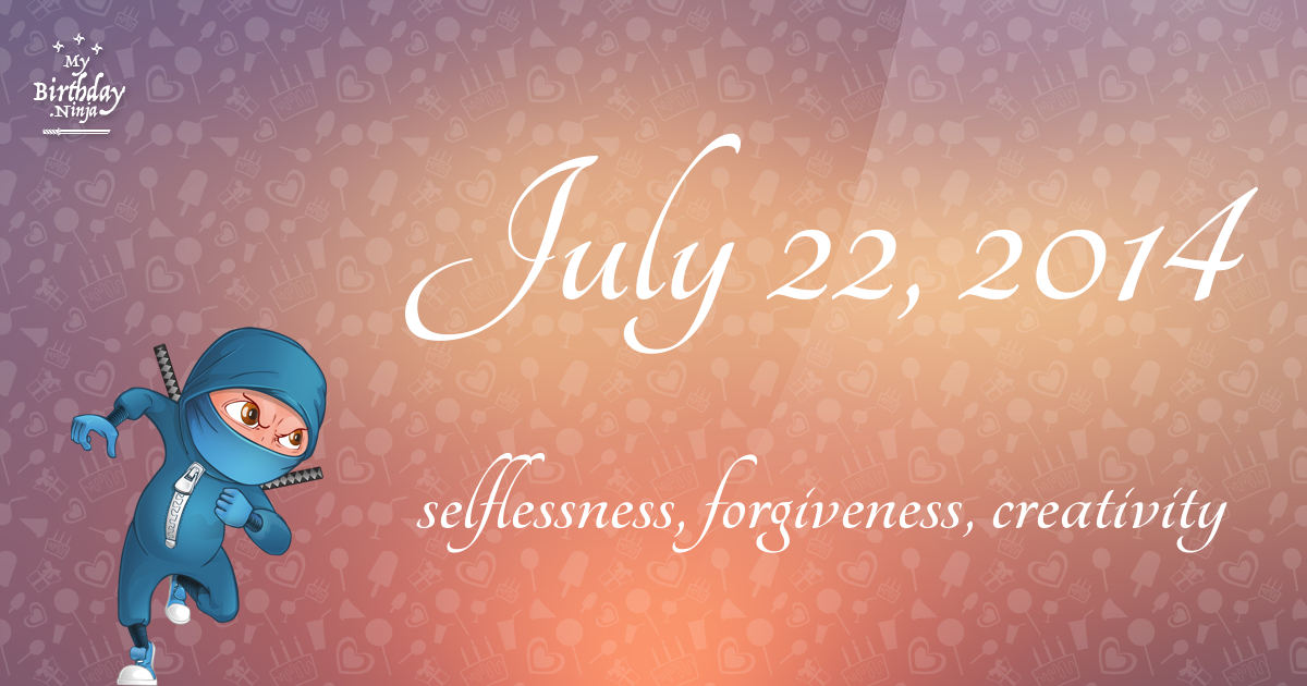July 22, 2014 Birthday Ninja Poster