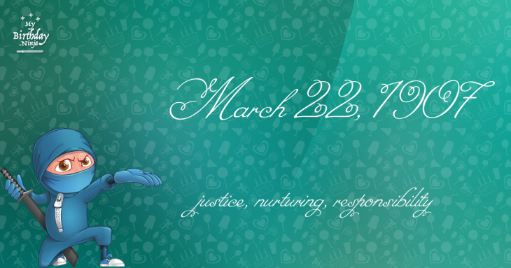 March 22, 1907 Birthday Ninja