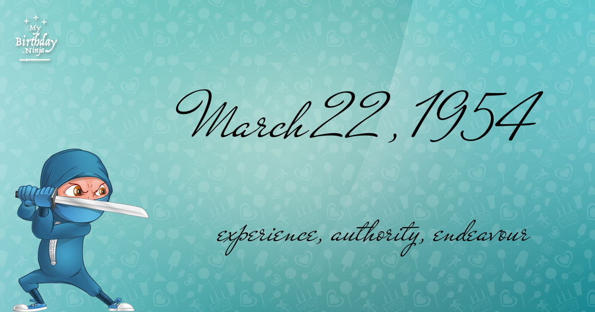 March 22, 1954 Birthday Ninja Poster