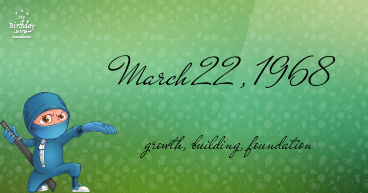 March 22, 1968 Birthday Ninja