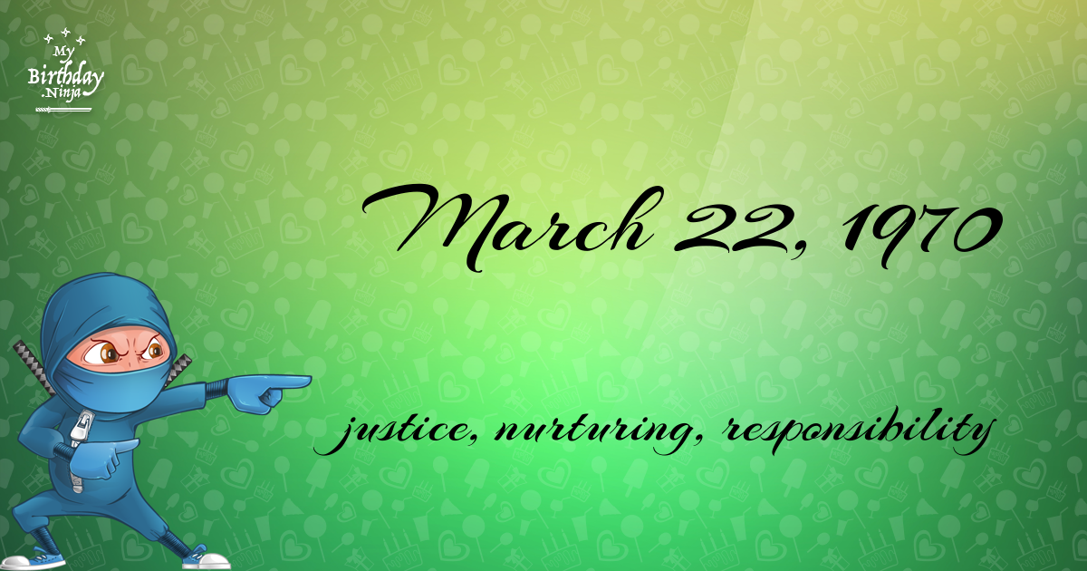 March 22, 1970 Birthday Ninja Poster
