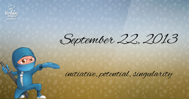 September 22, 2013 Birthday Ninja